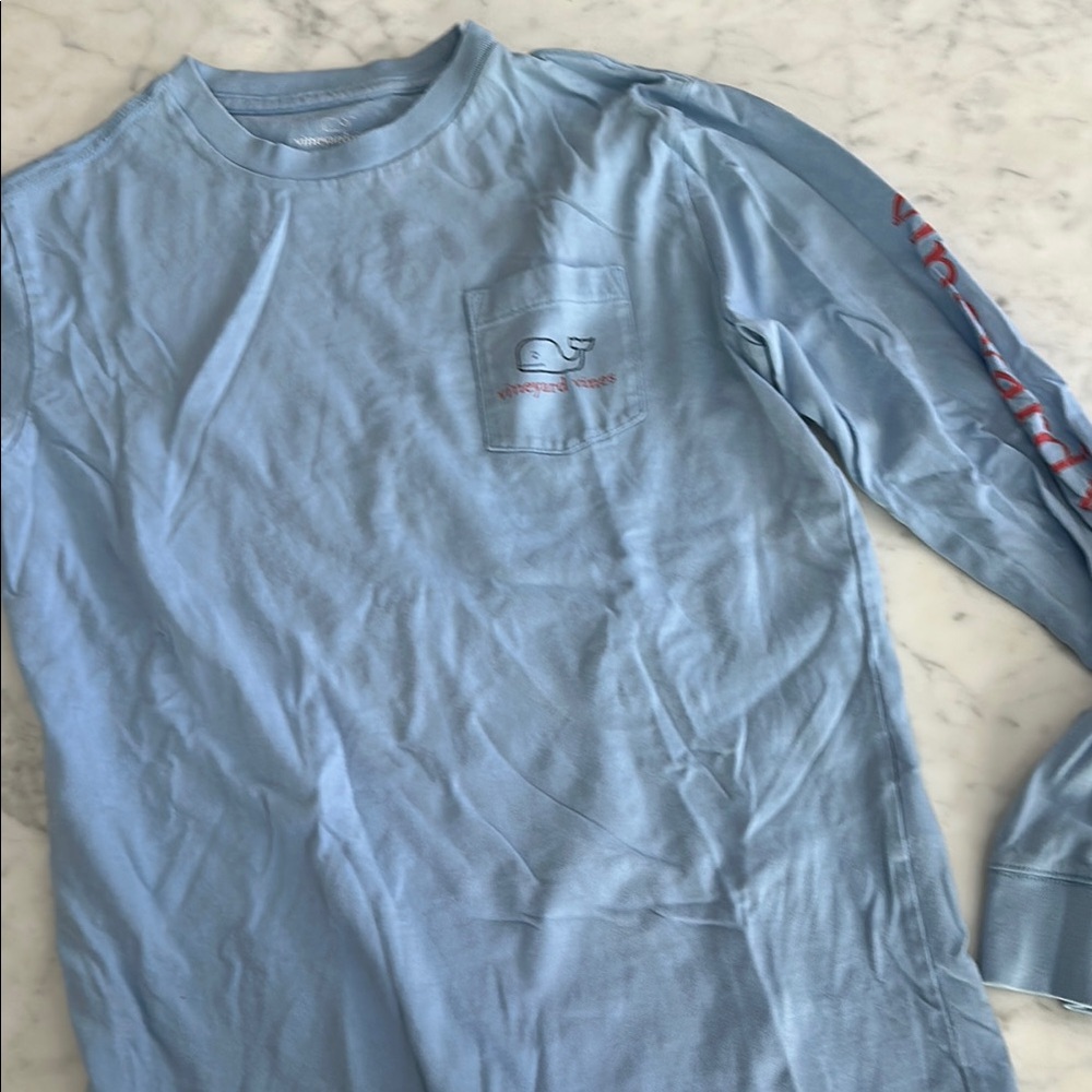 Vineyard Vines Blue Long Sleeve Tees Casual Comfort